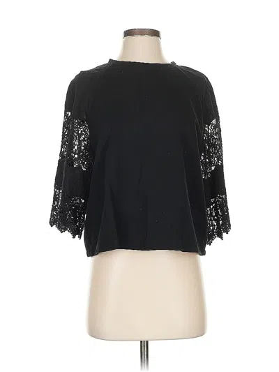 Pre-owned Eri + Ali 3/4 Sleeve Top Black Keyhole Neckline Tops
