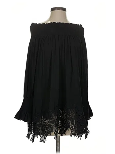 Pre-owned Eri + Ali 3/4 Sleeve Top Black Strapless Neckline Tops