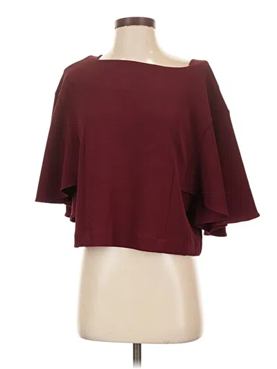Pre-owned Eri + Ali 3/4 Sleeve Top Burgundy Boatneck Tops