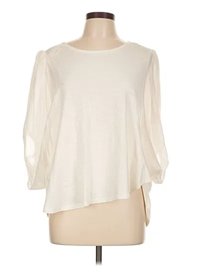 Pre-owned Eri + Ali 3/4 Sleeve Top Ivory Boatneck Tops