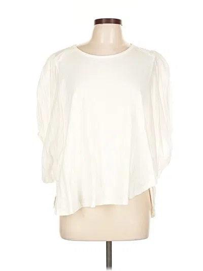 Pre-owned Eri + Ali 3/4 Sleeve Top Ivory Boatneck Tops In White
