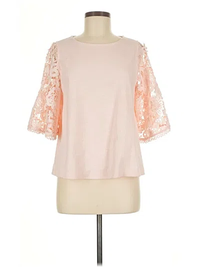 Pre-owned Eri + Ali 3/4 Sleeve Top Pink Boatneck Tops