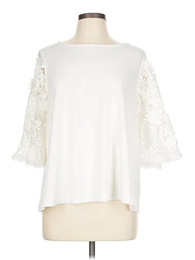 Pre-owned Eri + Ali 3/4 Sleeve T-shirt In Ivory