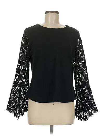 Pre-owned Eri + Ali Long Sleeve Blouse In Black