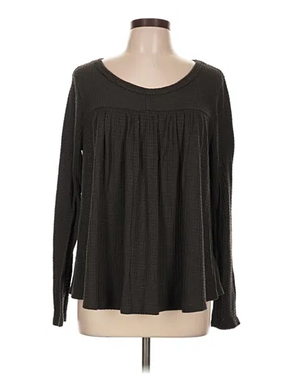 Pre-owned Eri + Ali Long Sleeve Blouse In Black