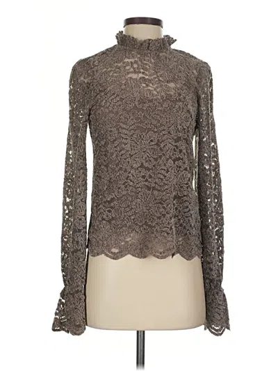Pre-owned Eri + Ali Long Sleeve Blouse In Gray
