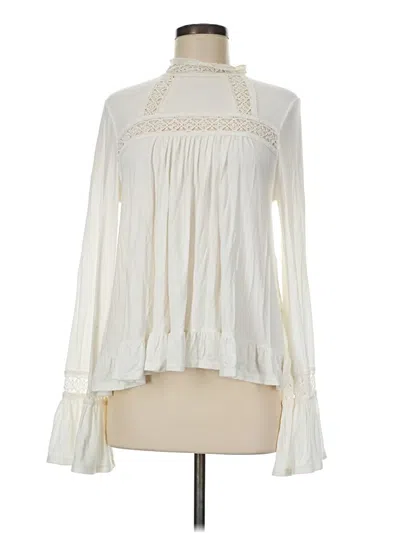 Pre-owned Eri + Ali Long Sleeve Blouse In Ivory