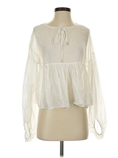 Pre-owned Eri + Ali Long Sleeve Blouse In Ivory
