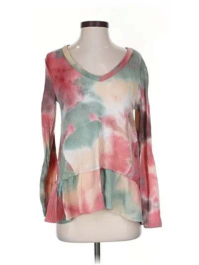 Pre-owned Eri + Ali Long Sleeve Blouse In Pink