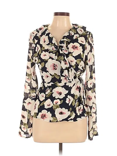 Pre-owned Eri + Ali Long Sleeve Blouse In White