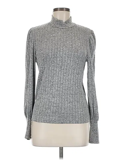 Pre-owned Eri + Ali Long Sleeve Top Gray Turtleneck Tops
