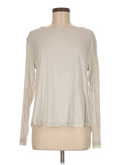 Pre-owned Eri + Ali Long Sleeve Top Ivory Boatneck Tops