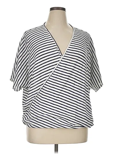 Pre-owned Eri + Ali Short Sleeve Blouse In Gray