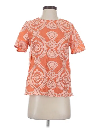 Pre-owned Eri + Ali Short Sleeve Blouse In Orange