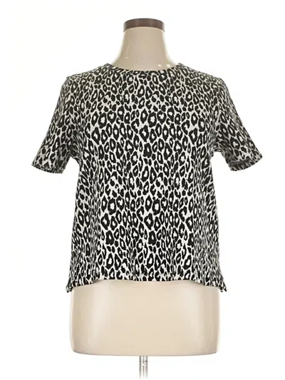 Pre-owned Eri + Ali Short Sleeve Blouse In Silver