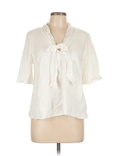 Pre-owned Eri + Ali Short Sleeve Blouse In White