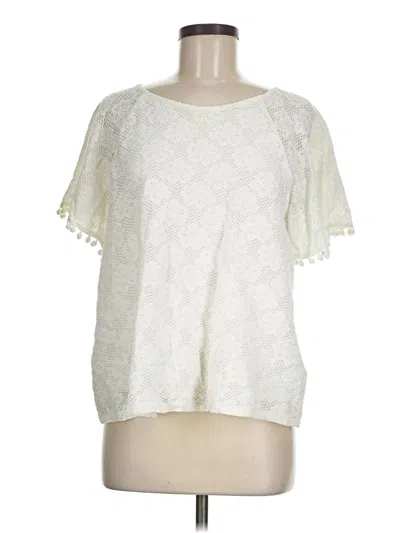 Pre-owned Eri + Ali Short Sleeve Blouse In White