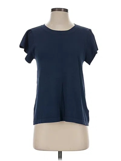Pre-owned Eri + Ali Short Sleeve Top Blue Crew Neck Tops