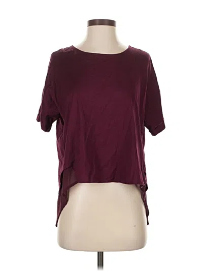 Pre-owned Eri + Ali Short Sleeve Top Burgundy Scoop Neck Tops