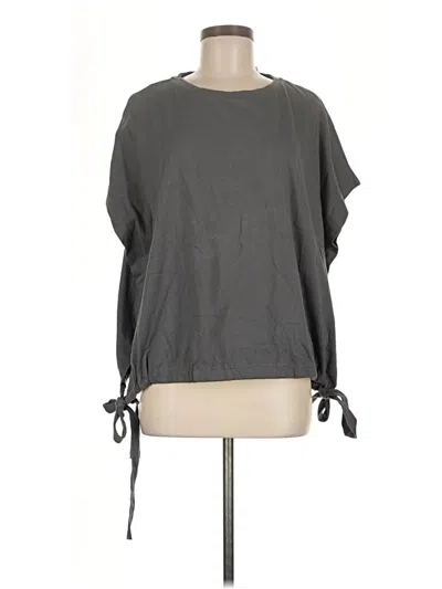 Pre-owned Eri + Ali Short Sleeve Top Gray Boatneck Tops