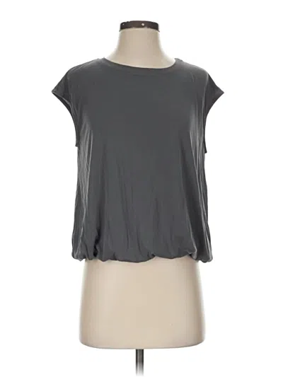 Pre-owned Eri + Ali Short Sleeve Top Gray Scoop Neck Tops