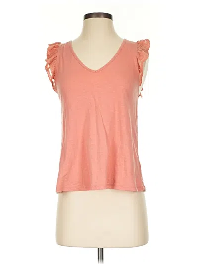 Pre-owned Eri + Ali Short Sleeve Top Orange Sweetheart Neckline Tops