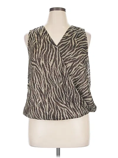 Pre-owned Eri + Ali Sleeveless Blouse In Brown