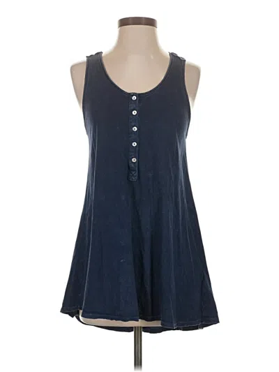 Pre-owned Eri + Ali Sleeveless Button Down Shirt In Blue