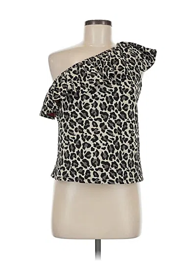 Pre-owned Eri + Ali Sleeveless Top Black One Shoulder Neckline Tops