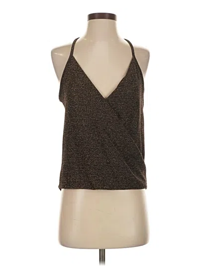 Pre-owned Eri + Ali Sleeveless Top Brown Halter Neckline Tops