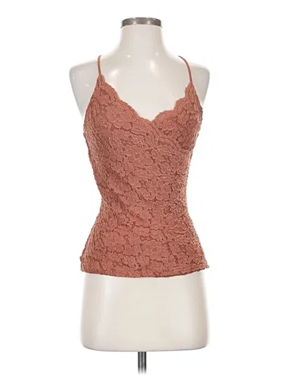 Pre-owned Eri + Ali Sleeveless Top Brown Halter Neckline Tops