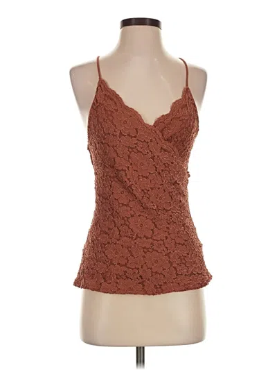 Pre-owned Eri + Ali Sleeveless Top Brown Halter Neckline Tops