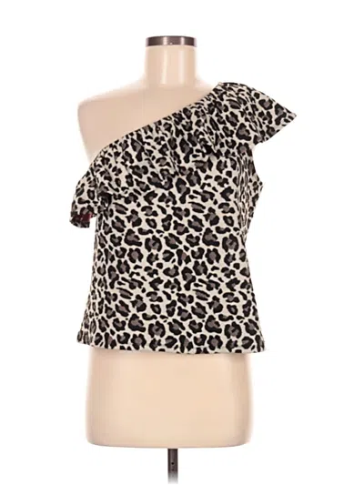 Pre-owned Eri + Ali Sleeveless Top Brown One Shoulder Neckline Tops