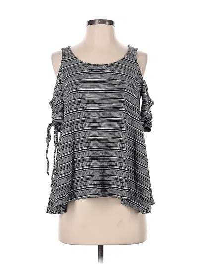 Pre-owned Eri + Ali Sleeveless Top Gray Cold Shoulder Neckline Tops