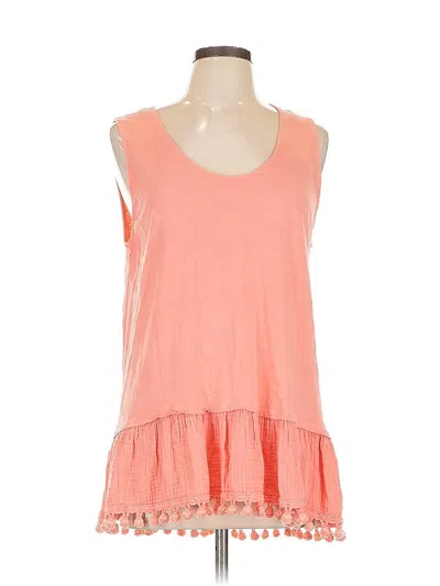 Pre-owned Eri + Ali Sleeveless Top Orange Scoop Neck Tops