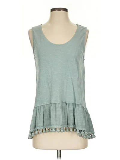 Pre-owned Eri + Ali Sleeveless Top Teal Halter Neckline Tops In Blue