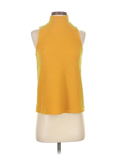 Pre-owned Eri + Ali Sleeveless Top Yellow Halter Neckline Tops