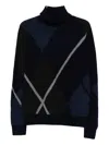 Eric Bompard Argyle Diamond-pattern Sweater In Black