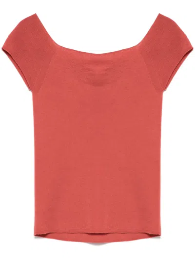 Eric Bompard Bardot-neckline Top In レッド