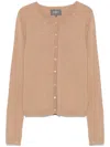 Eric Bompard Buttoned-sleeves Cardigan In Brown
