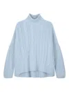 Eric Bompard Cable-knit High-neck Sweater In Blue