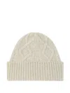 Eric Bompard Cable-knit Ribbed Hat In Neutral
