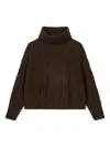 Bompard Cable-knit Turtleneck Sweater In Brown