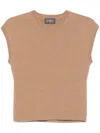 Eric Bompard Cap-sleeve Top In Brown