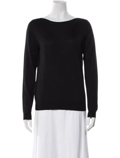 Pre-owned Eric Bompard Cashmere Bateau Neckline Sweater W/ Tags In Gray