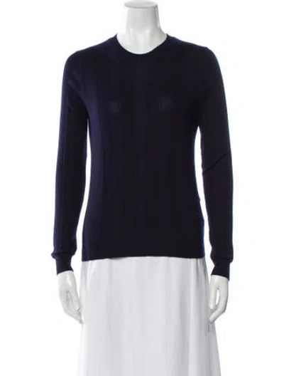 Pre-owned Eric Bompard Cashmere Crew Neck Sweater In Blue