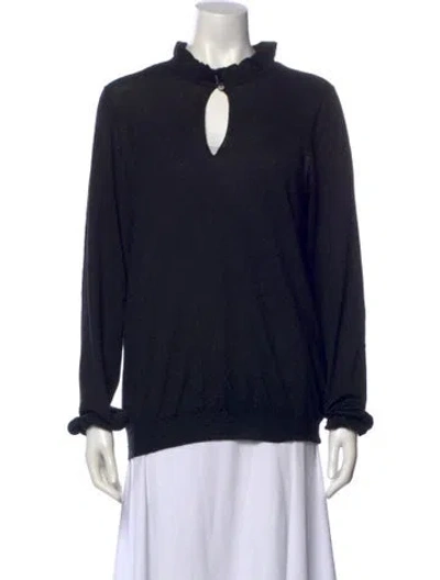 Pre-owned Eric Bompard Cashmere Crew Neck Sweater In Blue