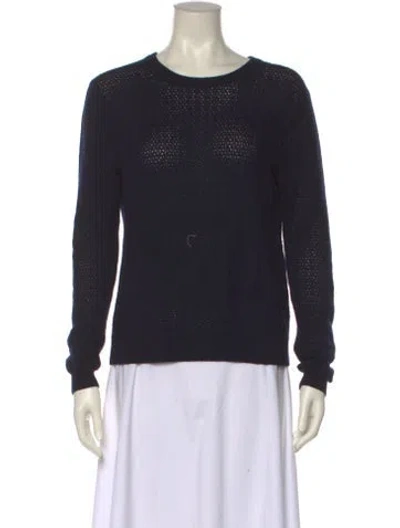 Pre-owned Eric Bompard Cashmere Crew Neck Sweater In Blue