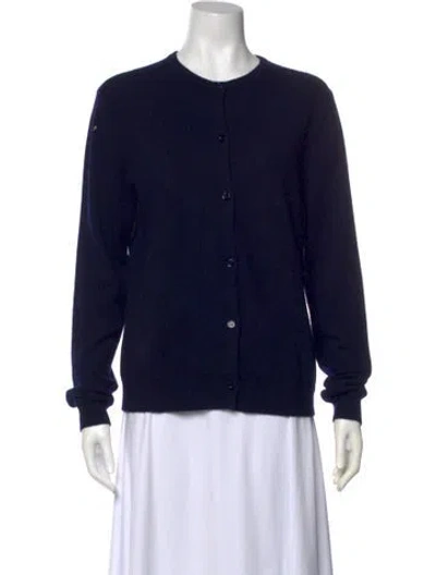 Pre-owned Eric Bompard Cashmere Crew Neck Sweater In Blue