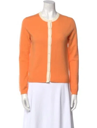 Pre-owned Eric Bompard Cashmere Crew Neck Sweater In Orange